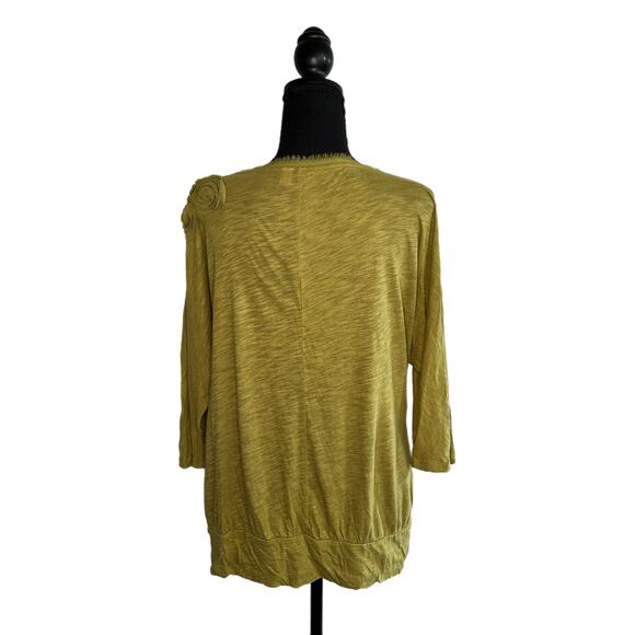 Lauren Conrad Women’s Green 3/4 Sleeve Blouse, Small, Pre-owned - Picture 2 of 6